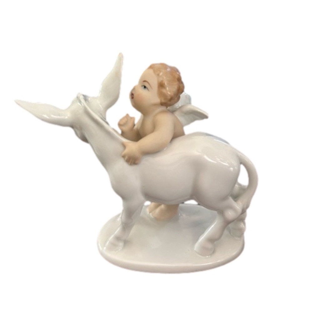 Gerold Tettau Bavaria Putto Angel Cherub Donkey Whisperer Figurine Germany